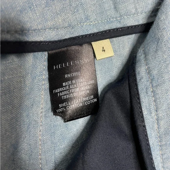 Hellessy | Wide Leg Flare Pants in Vintage Blue Chambray 4 - Picture 7 of 8